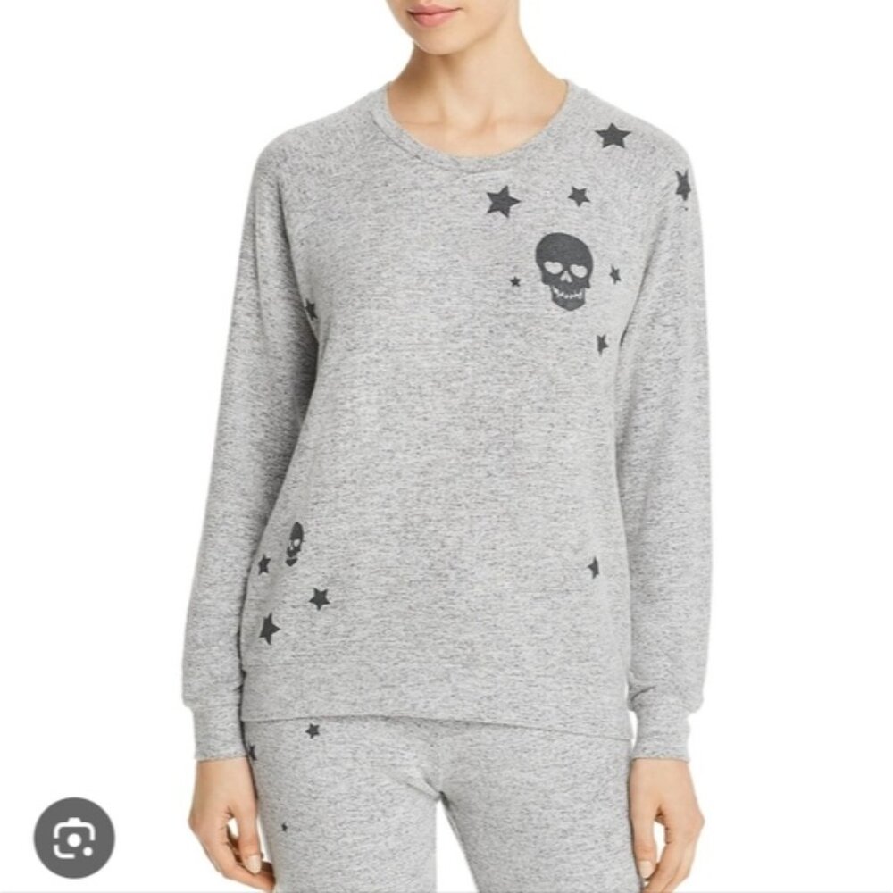 PJ Salvage Skull Star Goth Punk Alternative Lounge Sweater M